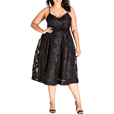 Plus Size City Chic Love Fling Dress, Black