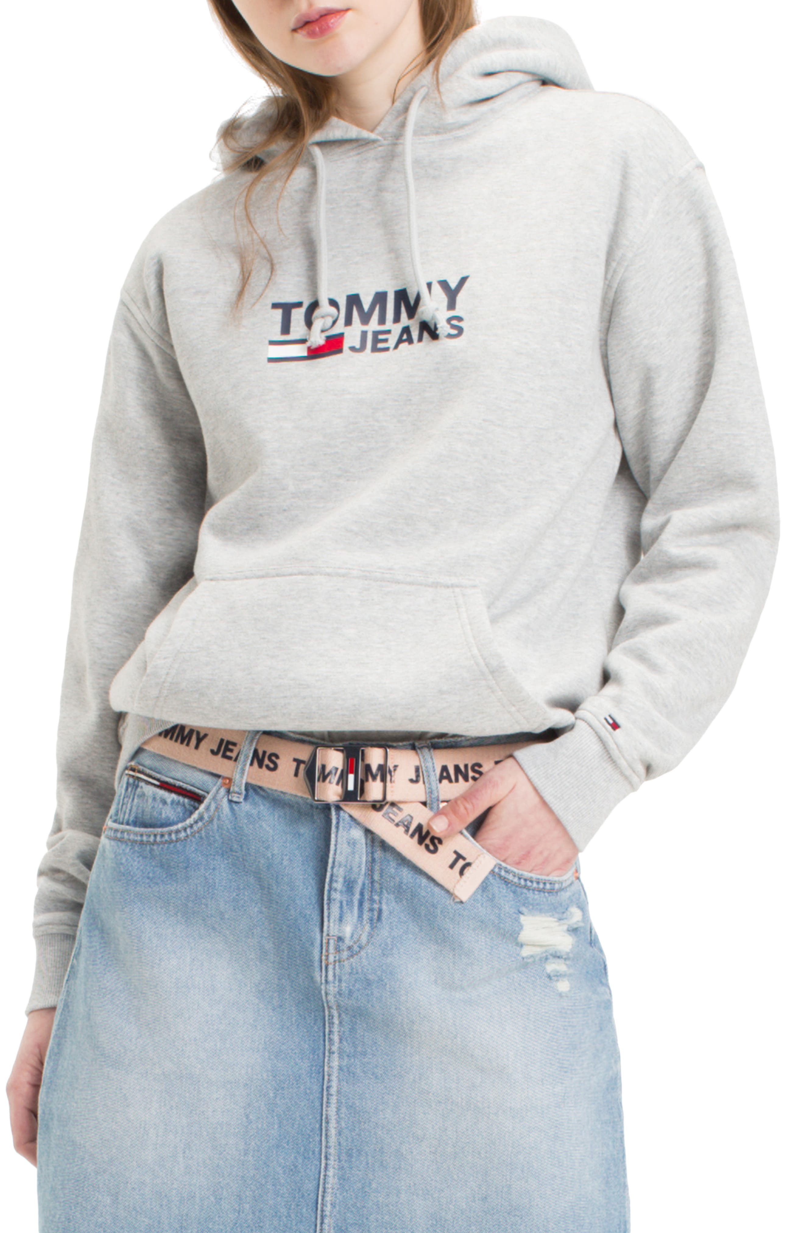 tommy jeans logo hoodie women's