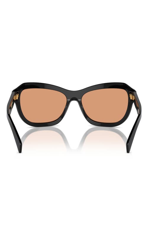 Prada 63mm Oversize Butterfly Sunglasses In Black