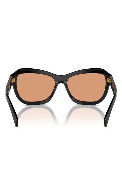 Shop Prada 63mm Oversize Butterfly Sunglasses In Black