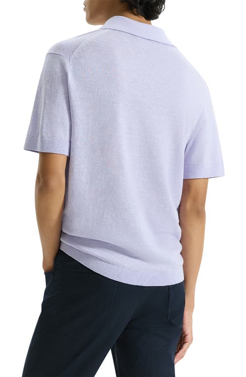 Shop Theory Brenan Linen Blend Polo In Soft Iris - 1qz