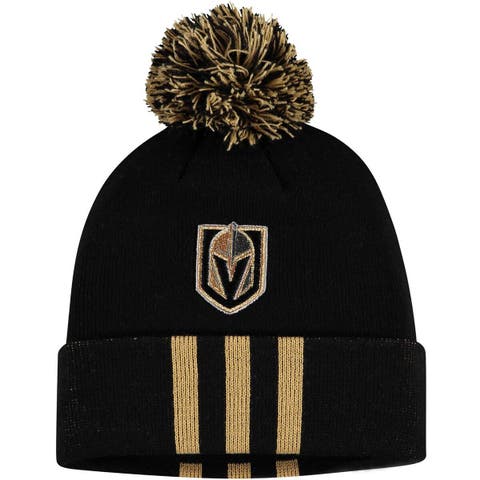 Mitchell & Ness Black Vegas Golden Knights Punch Out Cuffed Knit Hat with Pom