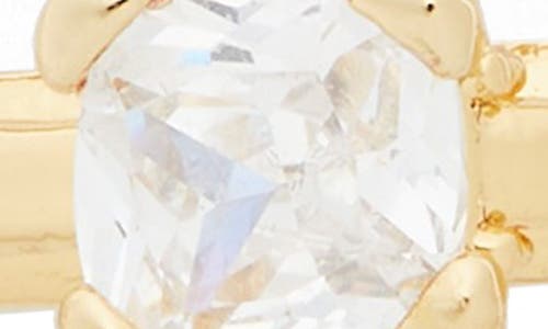 Kate Spade New York Cubic Zirconia Hoop Earrings In Clear/gold.