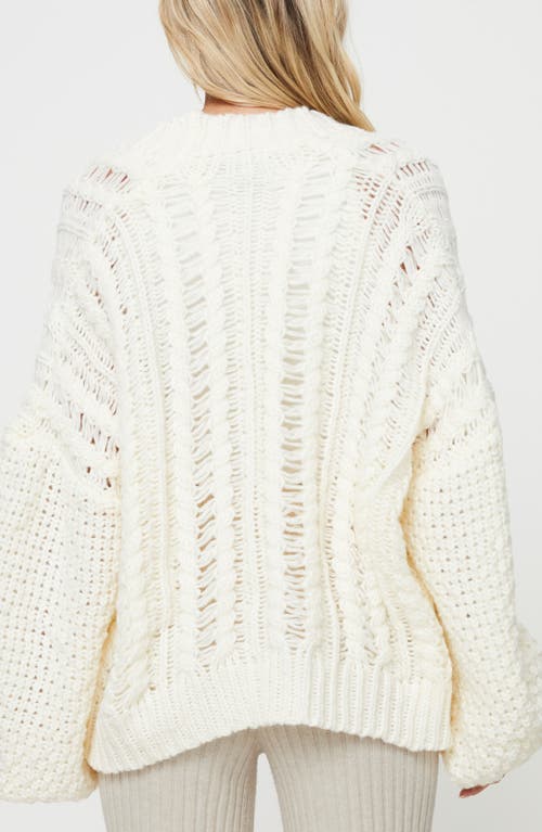 Princess Polly Abner Open Stitch Cardigan In Light Beige