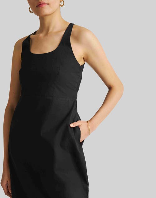 Reistor Fitted Knee Length Dress In Black