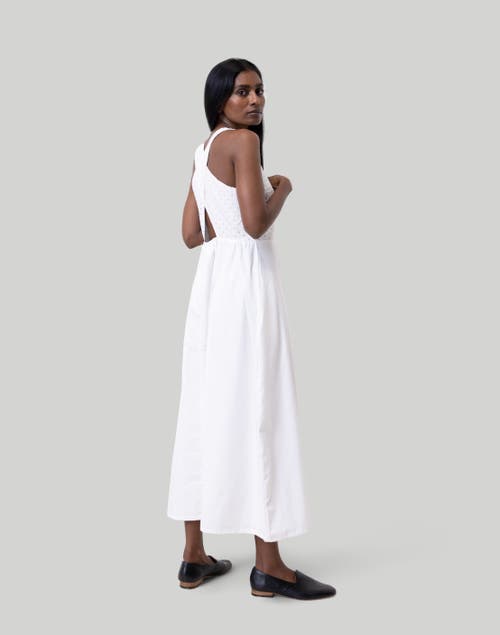 Reistor Cross-back Midi Dress In Coconut White