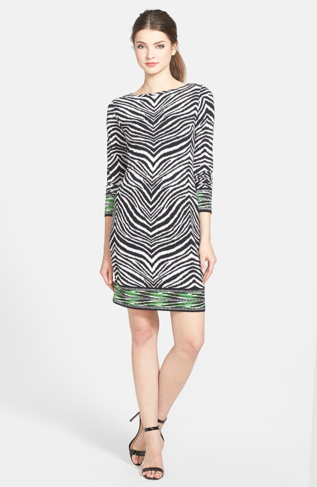 MICHAEL Michael Kors Zebra Border Print Dress (Regular & Petite