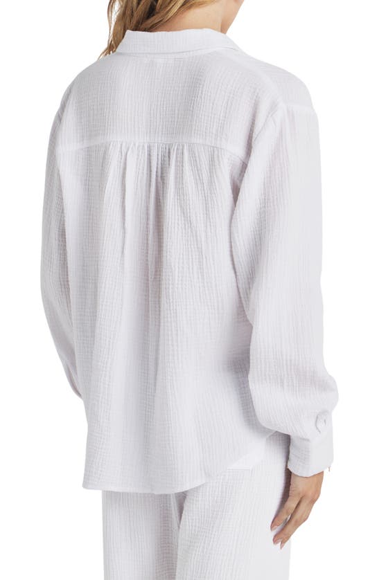 Shop Splendid Adele Oversize Cotton Gauze Button-up Shirt In White