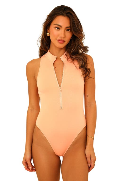 Dippin Daisys Off-Shore Front Zipper Sleeveless One Piece Sunset Pink at Nordstrom,