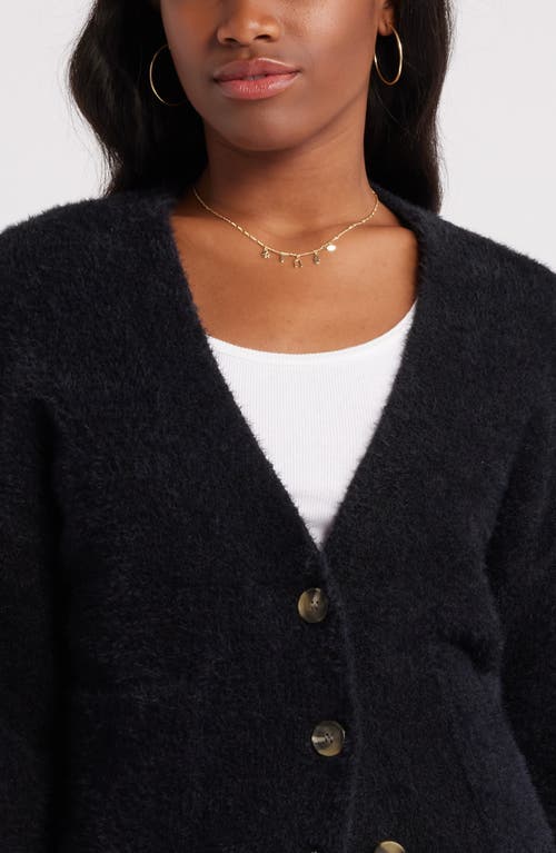 Bp. Fuzzy Cardigan In Black