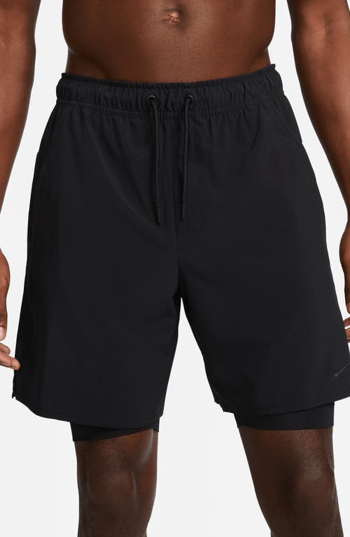 Shop Nike Dri-fit Unlimited 2-in-1 Versatile Shorts In Black/black/black