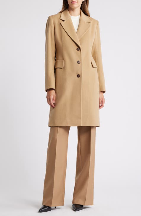 Beige single breasted coat best sale