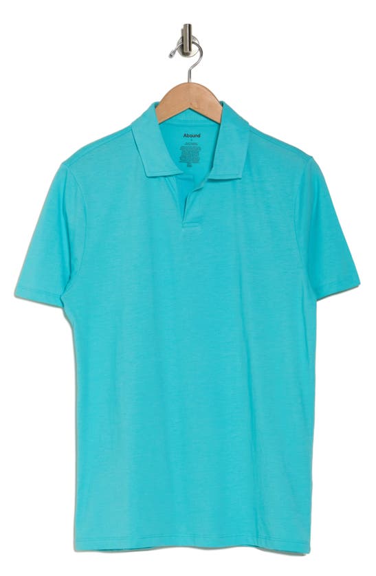 Abound Johnny Collar Short Sleeve Polo In Teal Radiance