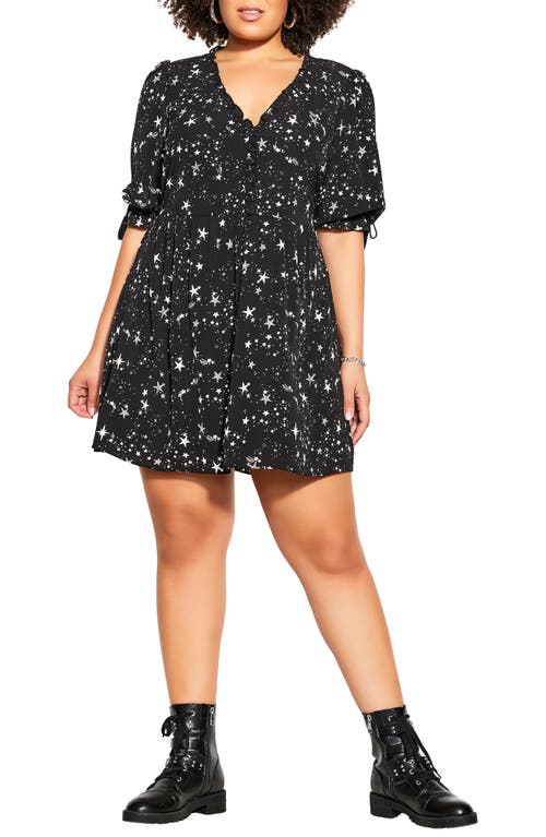 City Chic Aaliyah Shooting Star Minidress in Ivory Star Crossed at Nordstrom, Size Medium
