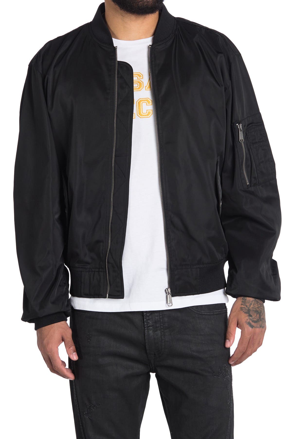versace bomber jacket black