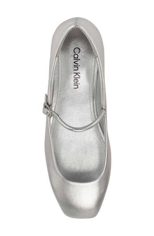 Shop Calvin Klein Emery Mary Jane Flat In Silver