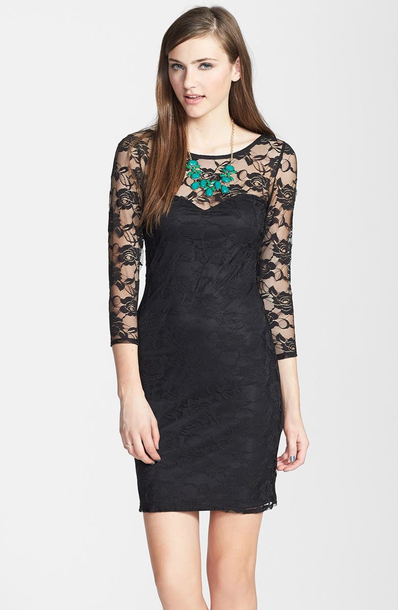 Jump Apparel Lace Overlay Body-Con Dress (Juniors) | Nordstrom