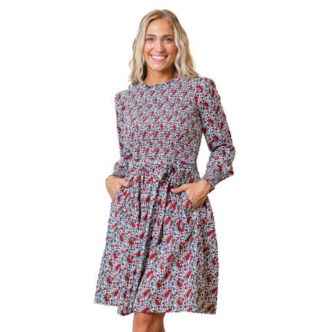 Red Floral Dresses for Women
