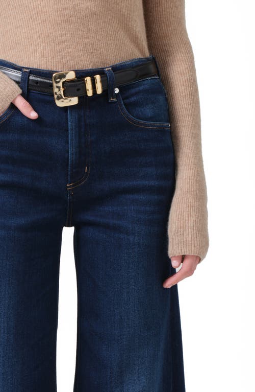 Citizen Of Humanity Womens Lotus (dk Indigo) Lyra Wide-crop-leg High-rise Stretch-regenerative-denim Blend Jeans In Lotus