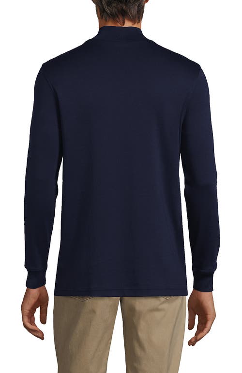 Shop Lands' End Cotton Supima Mock Turtleneck In Radiant Navy