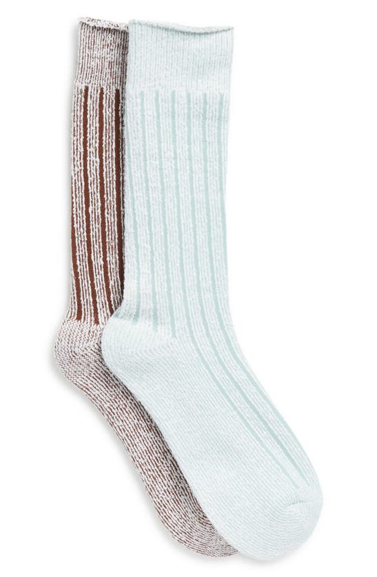 Abound Ribbed Crew Socks In Green-rust Cherry