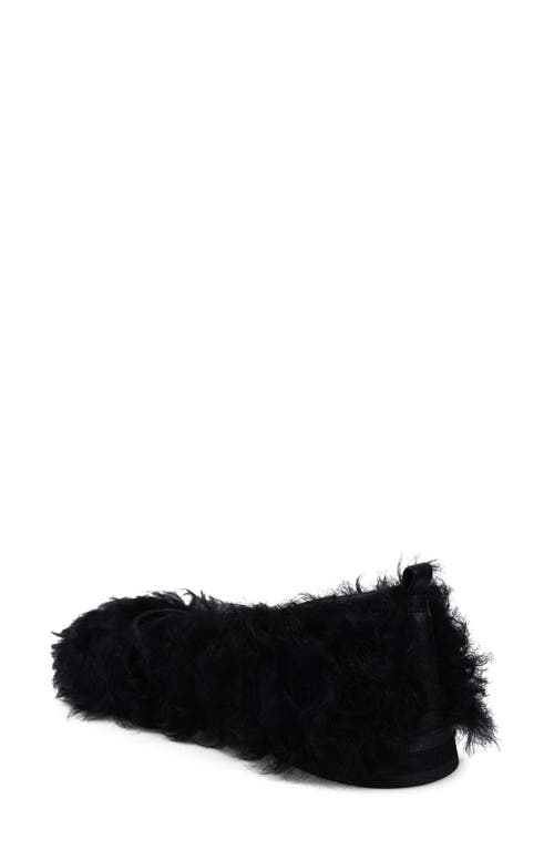 Shop Artisan Crafted By Zigi Quincy Faux Fur Flat In Black Leather