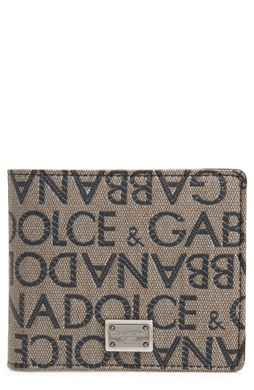 Dolce & Gabbana Dolce&gabbana Allover Logo Billfold Wallet In Brown