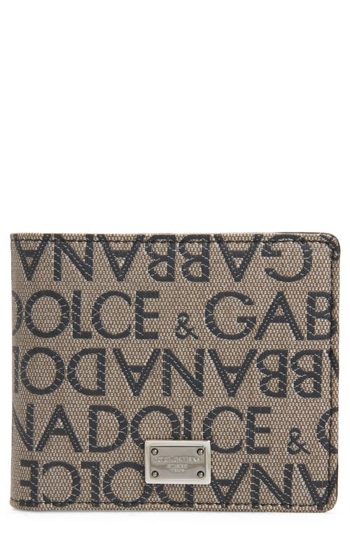 Dolce & Gabbana Dolce&gabbana Allover Logo Billfold Wallet In Brown/blac