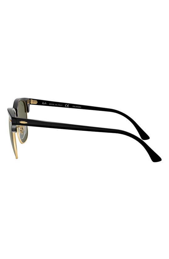 Ray Ban Clubmaster 55mm Polarized Square Sunglasses In Black