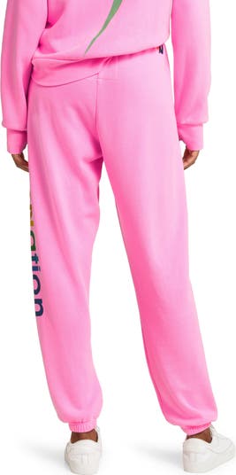 Aviator Nation Sweatpants Pink Venice Beach Rainbow Size Large New