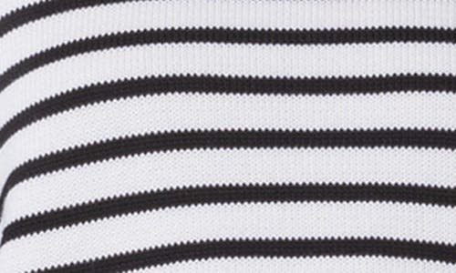 Akris Punto Chunky Cotton Striped Knit Sweater In Cream-black