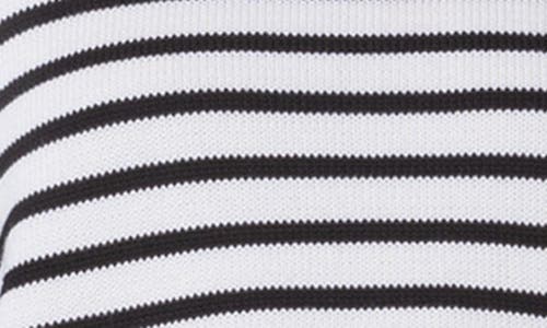 Shop Akris Punto Stripe Boxy Cotton Sweater In Cream-black