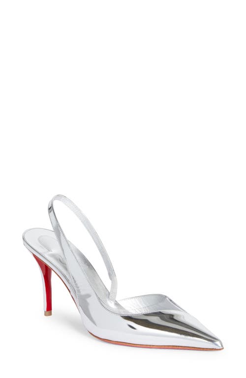 Christian Louboutin Posticha Pointed Toe Slingback Pump Silver at Nordstrom,