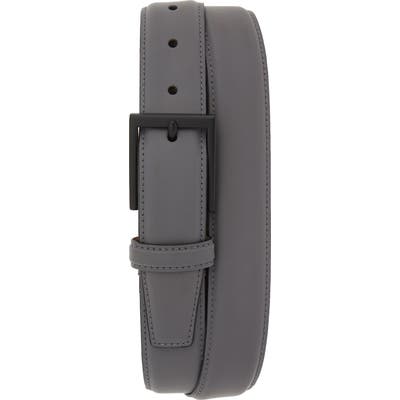 Cole Haan Rubberized Leather Belt, Grey