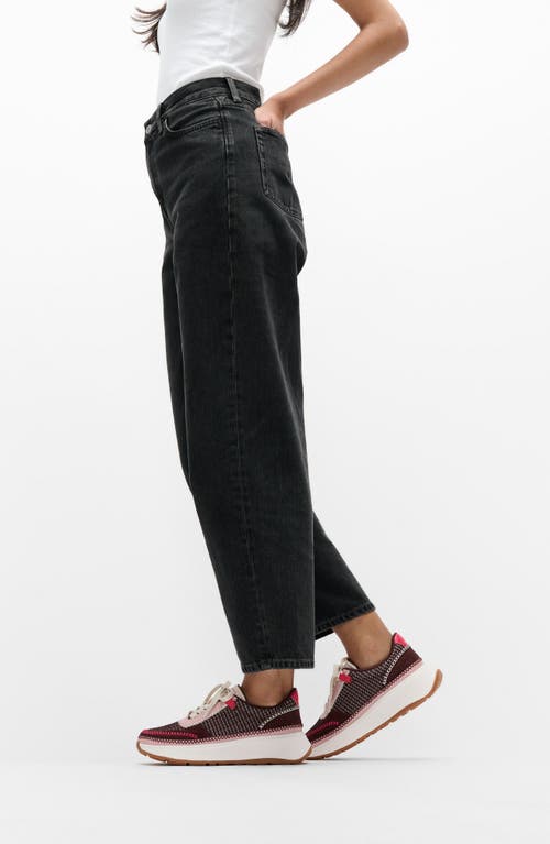 Fitflop F-mode Knit Panel Platform Sneaker In Deep Maroon Mix