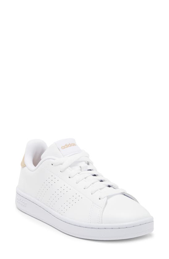 Adidas Originals Advantage Perforated Stripe Sneaker In White