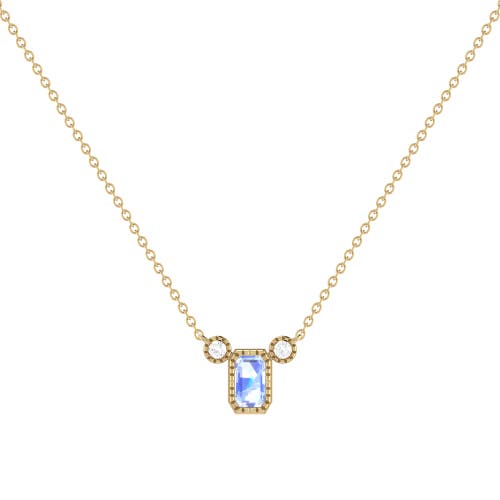 Shop Luvmyjewelry Emerald Cut Tanzanite & Diamond Birthstone Necklace In Yellow Gold