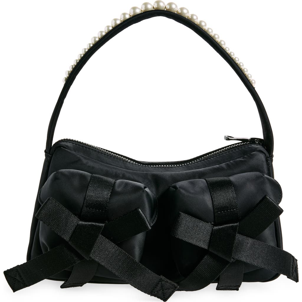 Simone Rocha Classic Bow Shoulder Bag In Black/pearl