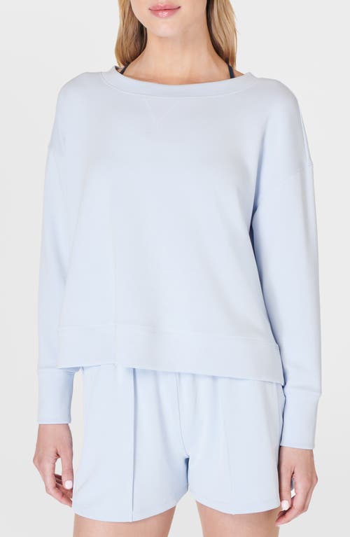 Shop Sweaty Betty Sand Wash Cloudweight Sweatshirt In Salt Blue