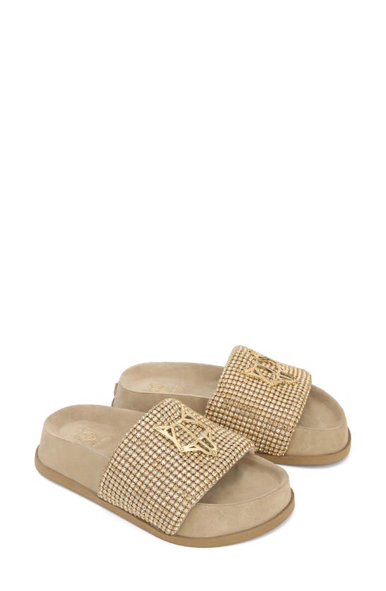 NAKED WOLFE VELMA RHINESTONE SLIDE SANDAL