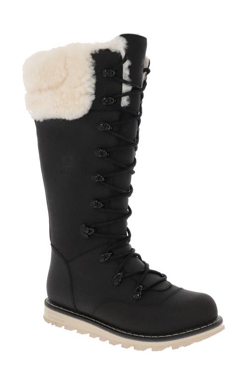 Royal Canadian Dalhousie Waterproof Boot with Genuine Shearling Trim in Black Lager