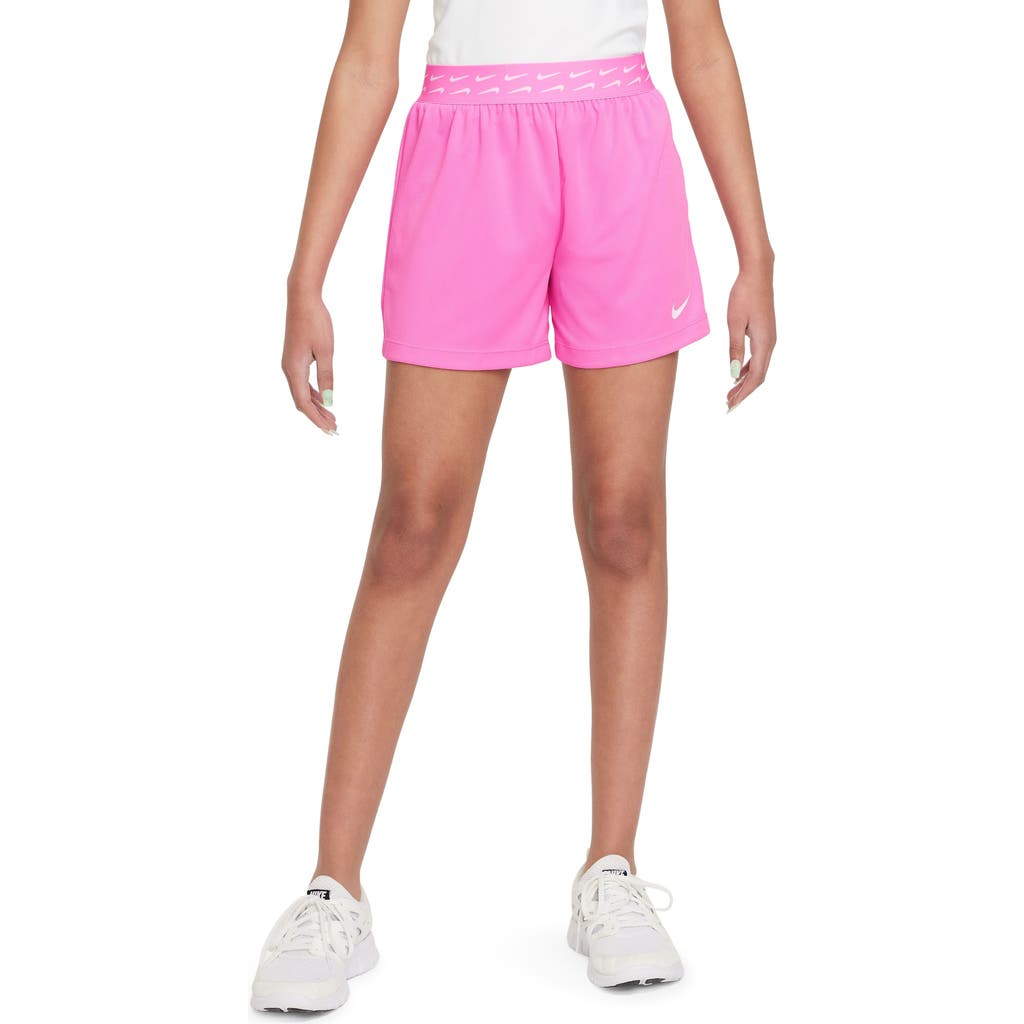 Shop Nike Kids' Dri-fit Trophy Shorts In Playful Pink/white