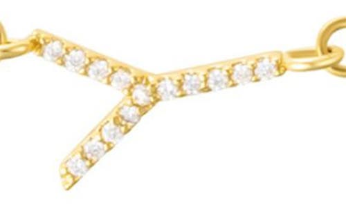 Adornia Pavé Cubic Zirconia Initial Anklet In Gold-y