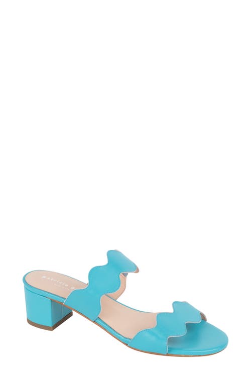 Palm Beach Slide Sandal in Turquoise Leather