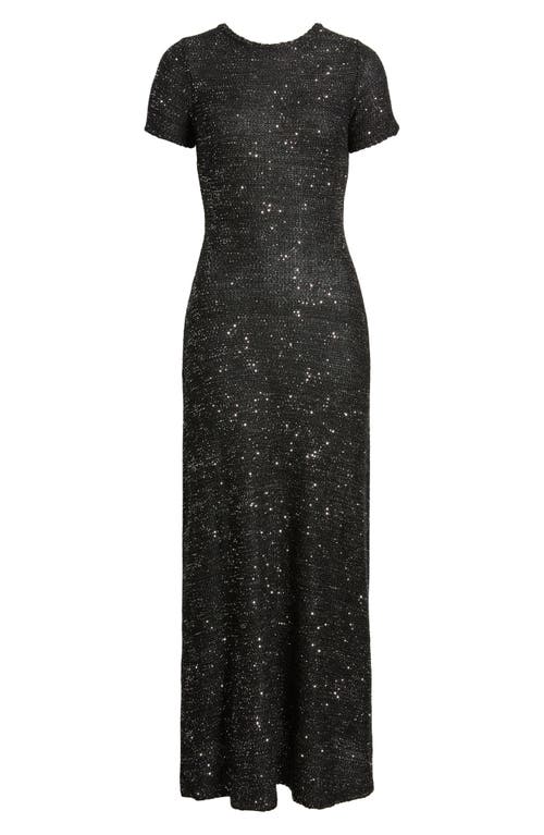 Zoe And Claire Houndstooth Long Sleeve Dress In Black