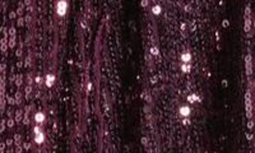 Shop Anne Klein Sequin Draped Open Front Cardigan In Deep Plum