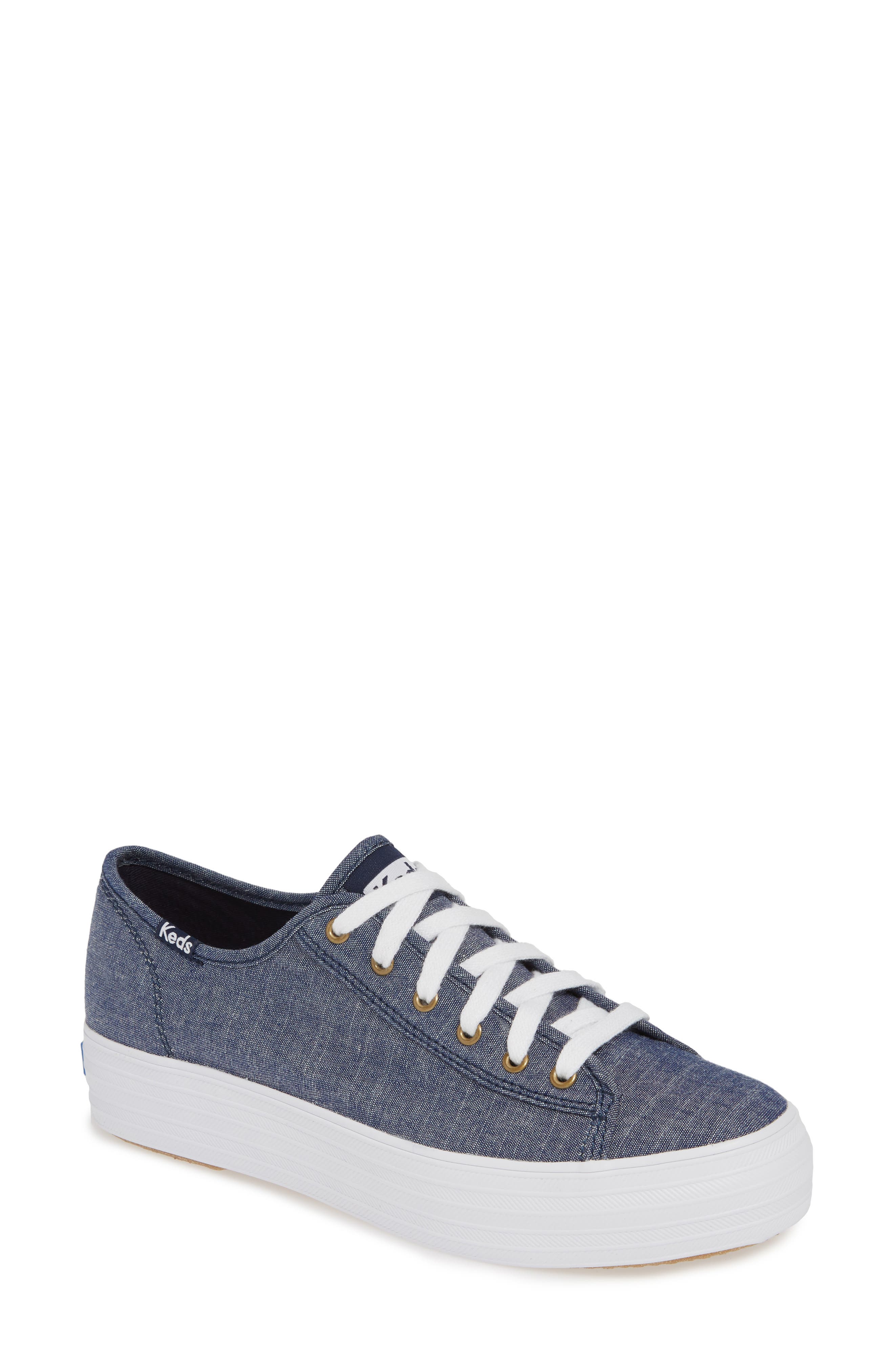Keds Triple Kick Platform Chambray Sneaker- Blue