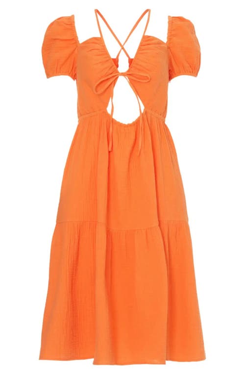 Amelia Tiered Minidress in Orange