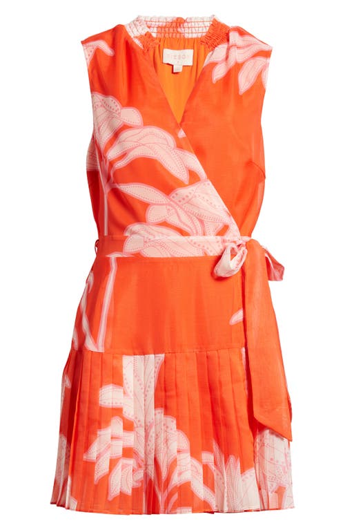 Shop Ciebon Maya Wrap Minidress In Coral Multi