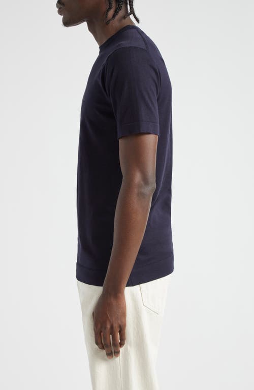 John Smedley Lorca Crewneck T-shirt In Navy